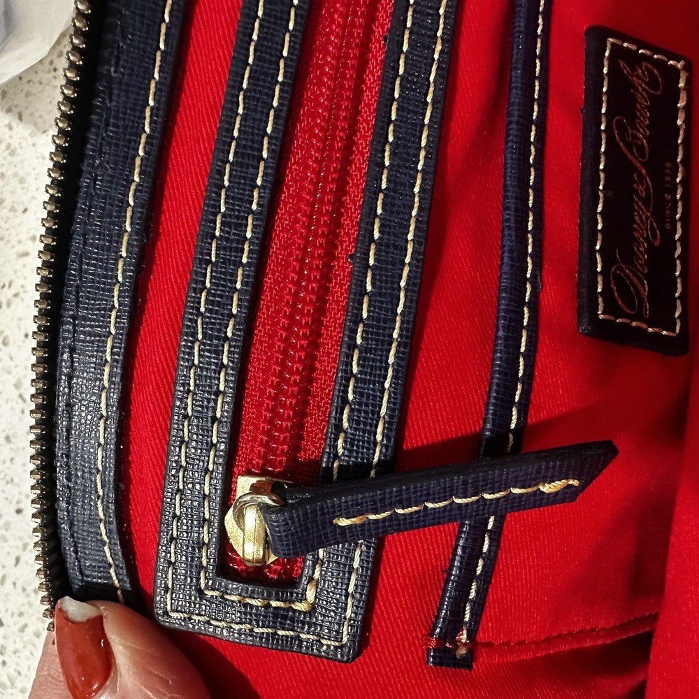 VTG DOONEY & BOURKE Navy White Sailboat Stripes Handbag Shoulder bag Mini Purse - Picture 14 of 16